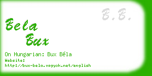 bela bux business card